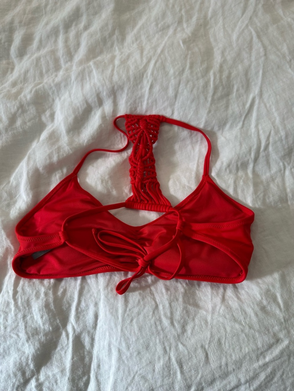 aerie Bright Red Crochet-Back Bralette - Picture 2 of 3